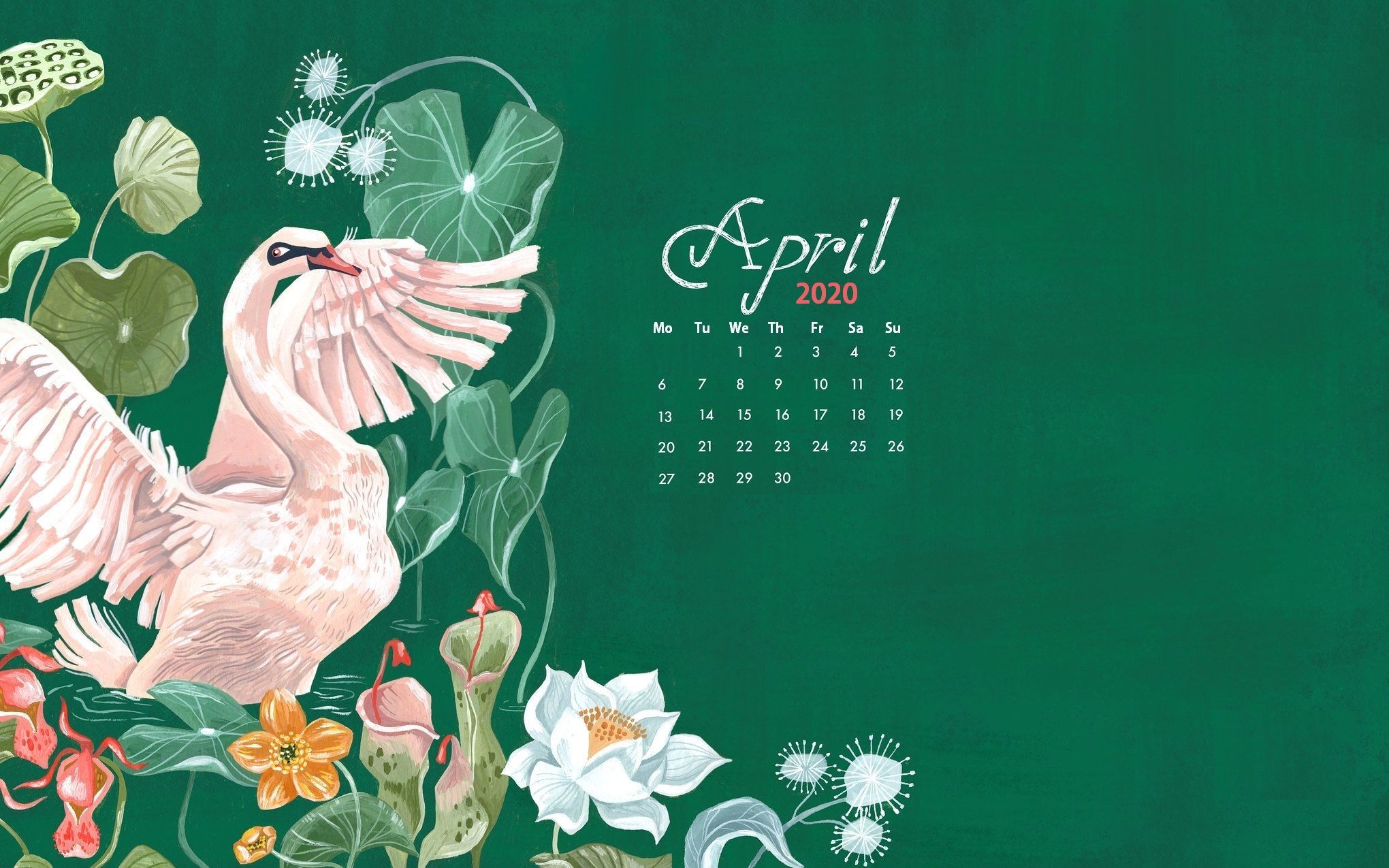 Cute April 2020 Wallpaper Calendar | Calendar wallpaper, Desktop